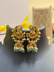 Antique Earrings Jhumka with Guttapusalu