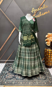 Green Gajji Silk Garba Chaniya Choli Collection