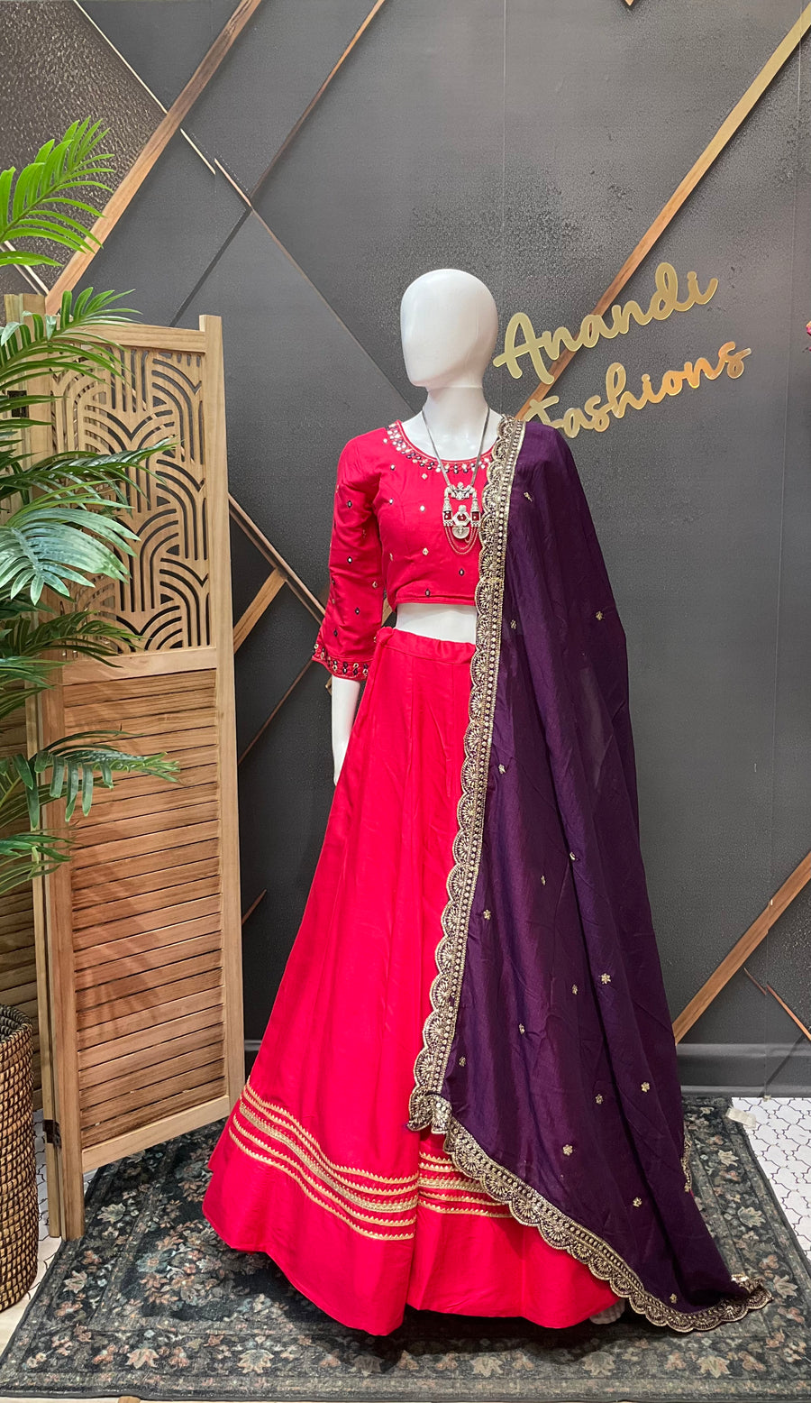 Pink Garba Chaniya Choli set