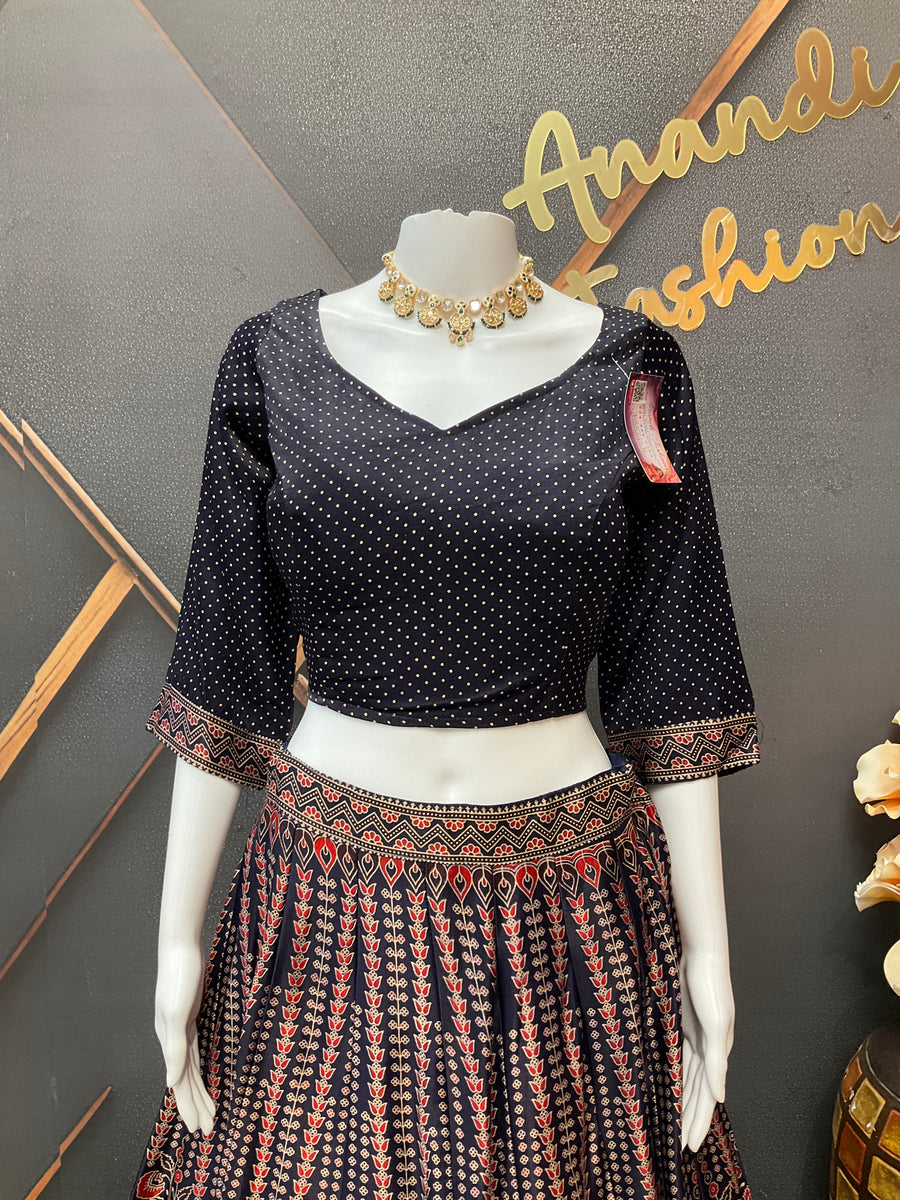 Dark Voilet Gajji Silk Garba Chaniya Choli set