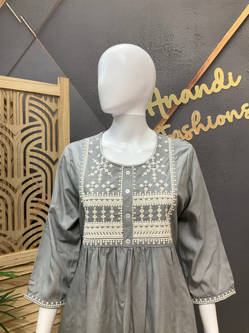 Gray - Rayon Short Kurti