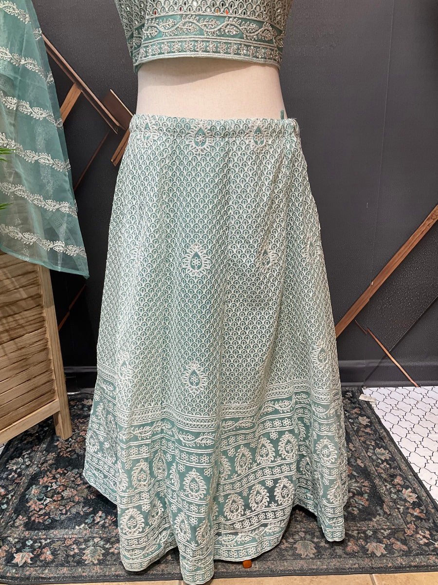 Plus Size pastel blue Lehenga set