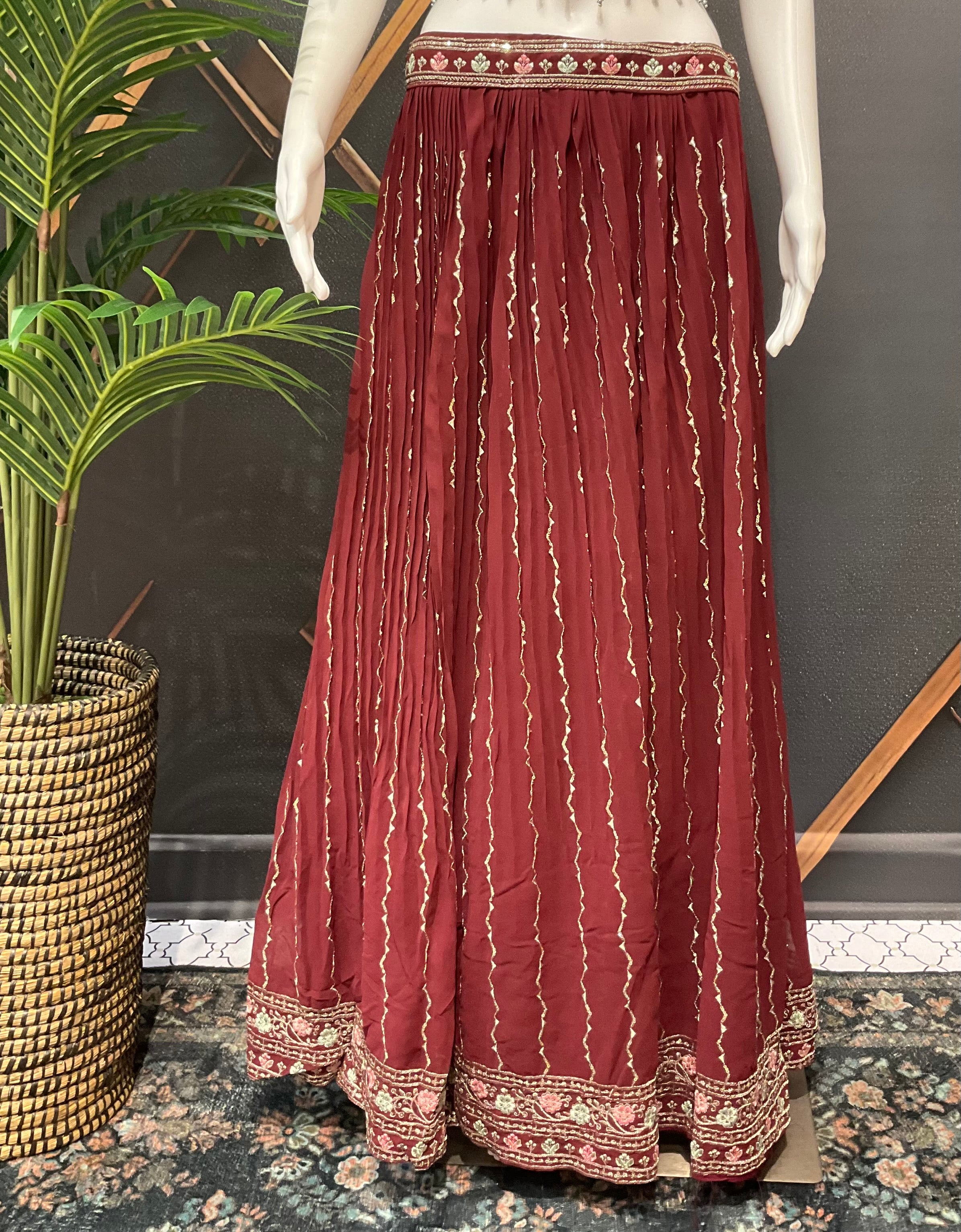 Onion Pink color- party Wear Lehenga sets-Chiffon