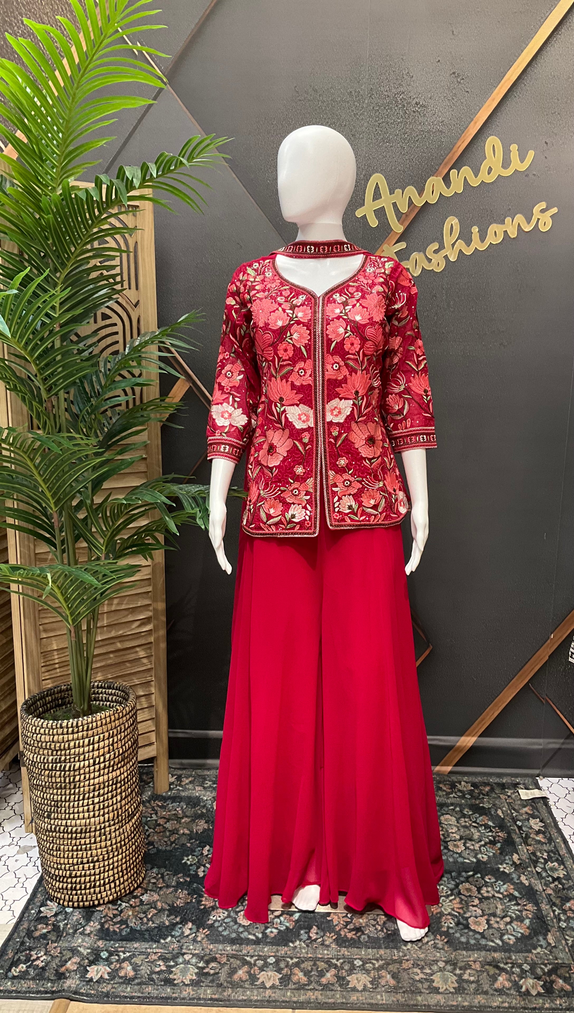 Embroidery Work Georgette Sharara set