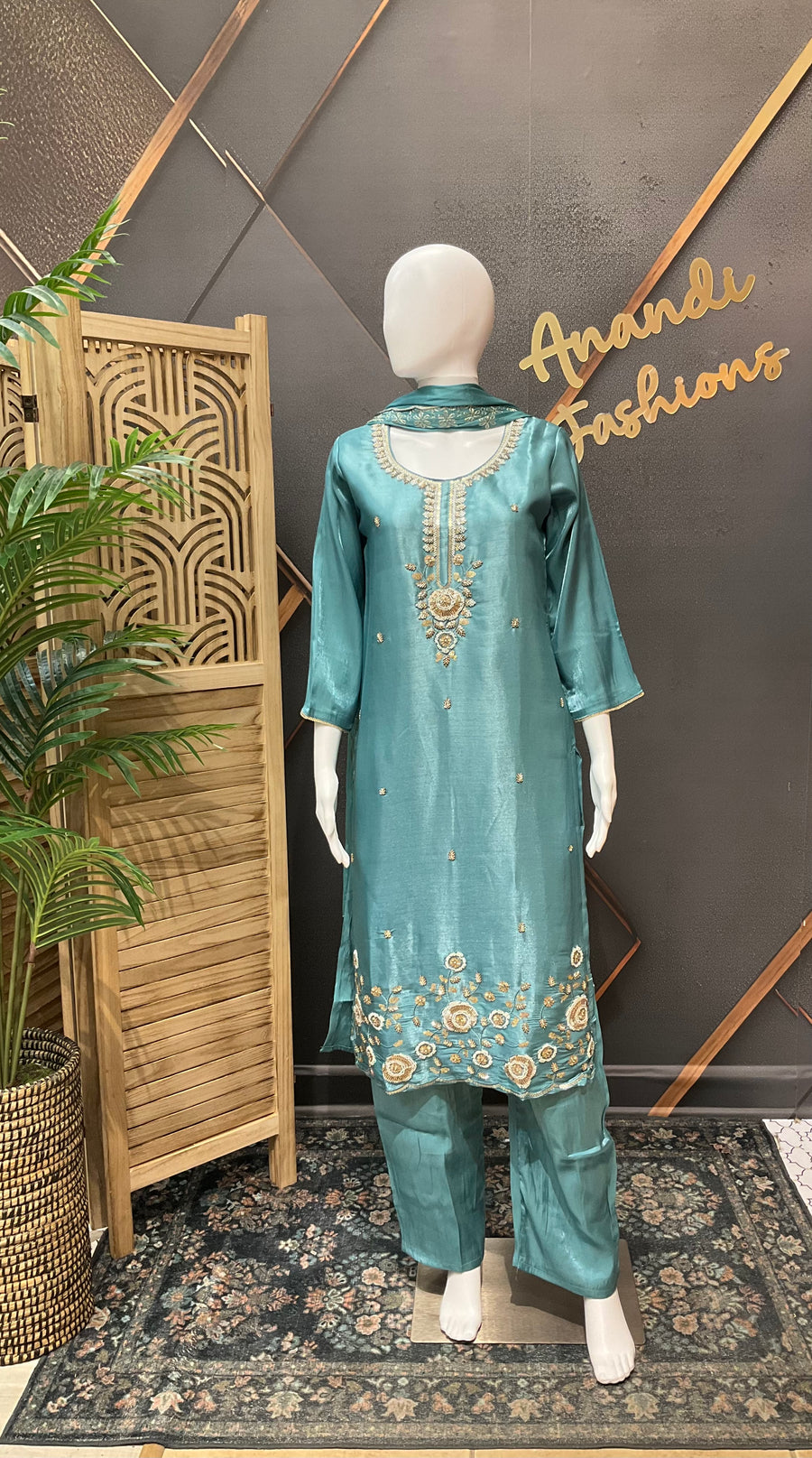 Blue Party Wear Kurti set