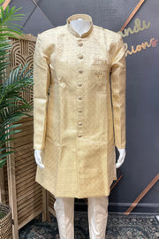 Men’s Gold Indo Western Sherwani Set
