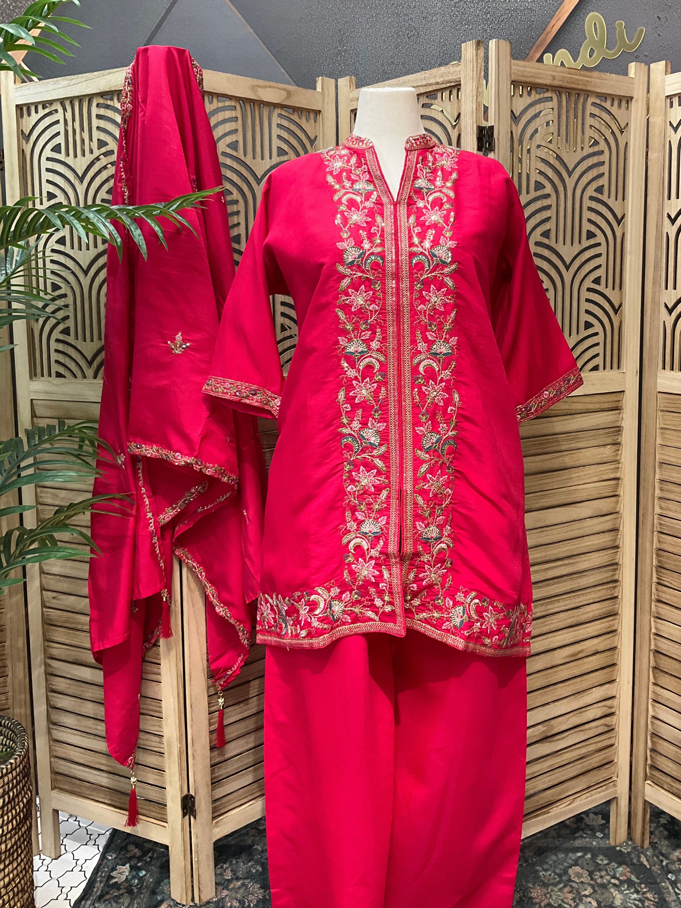 Plus Size 52 - Pink Party Wear Palazzo set