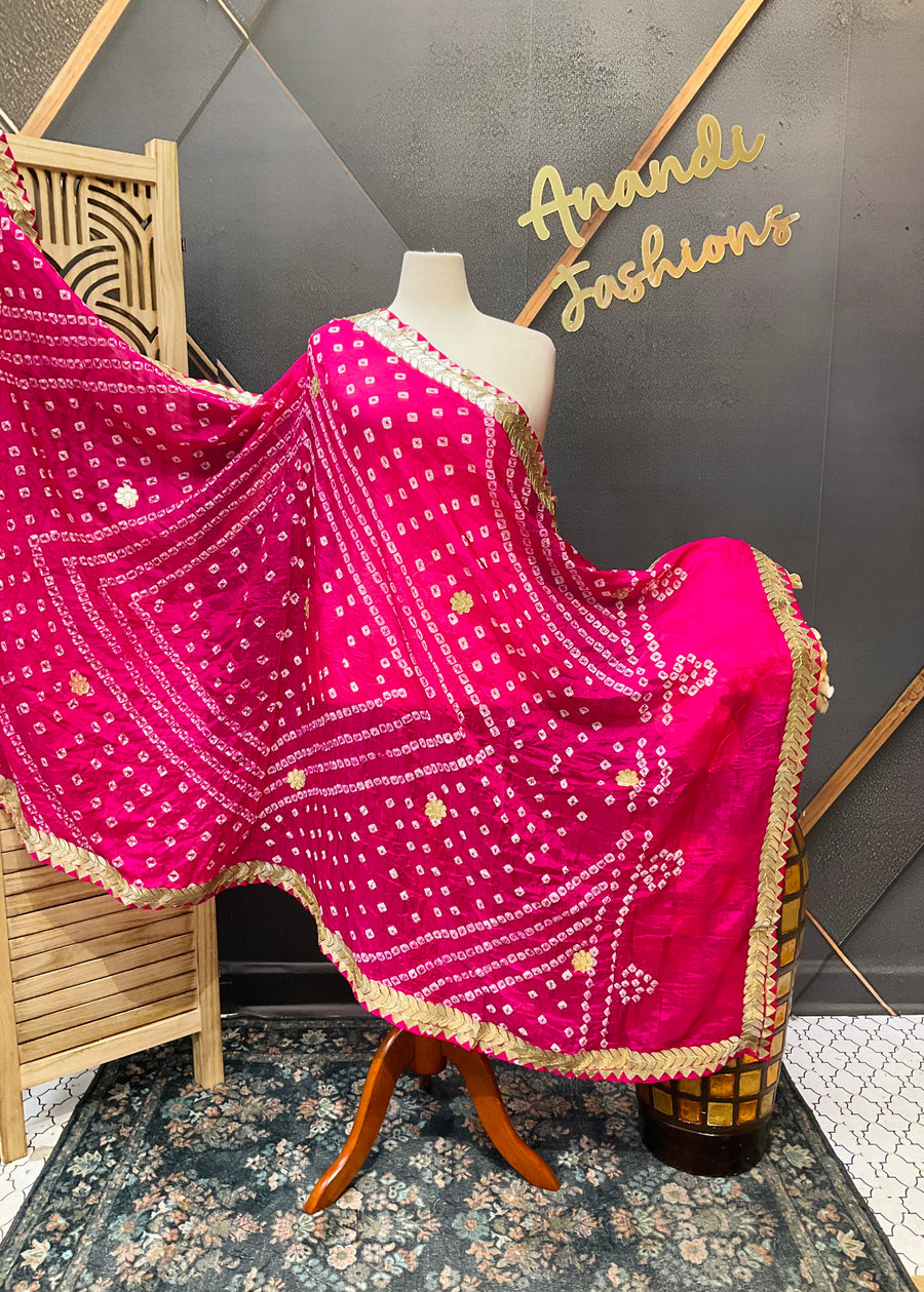 Pink Bandhini dupatta