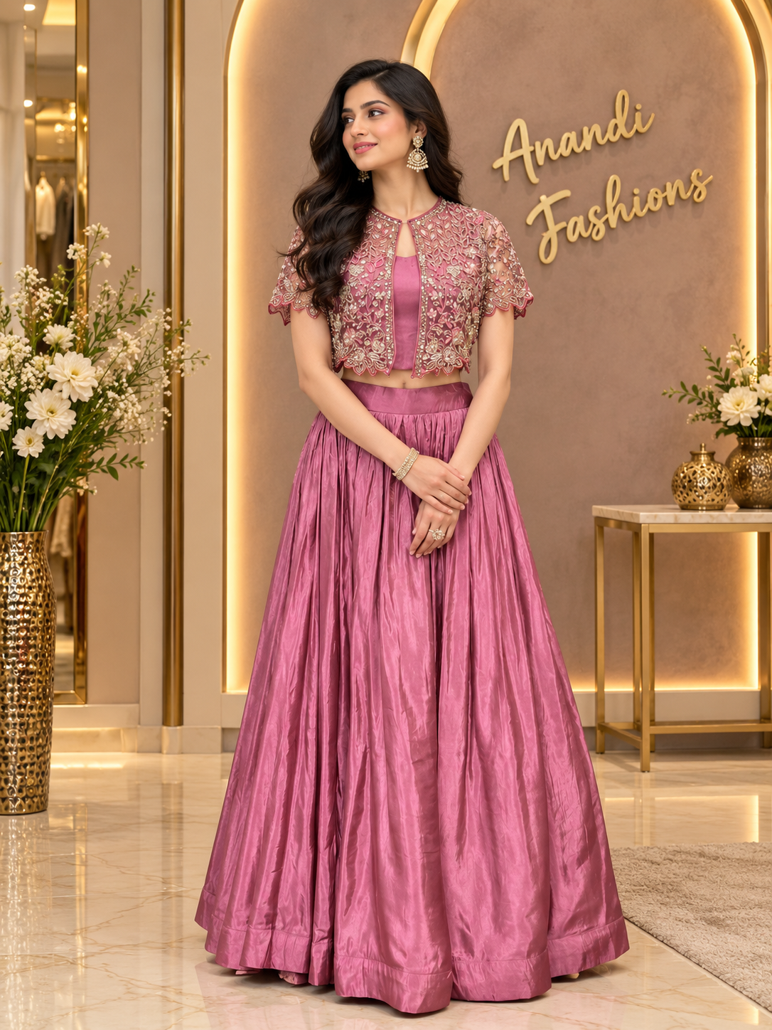 Designer Tissue Lehenga set with Cape