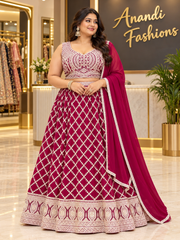 Women’s Georgette Heavily Embroidered Lehenga Set – Plus Size