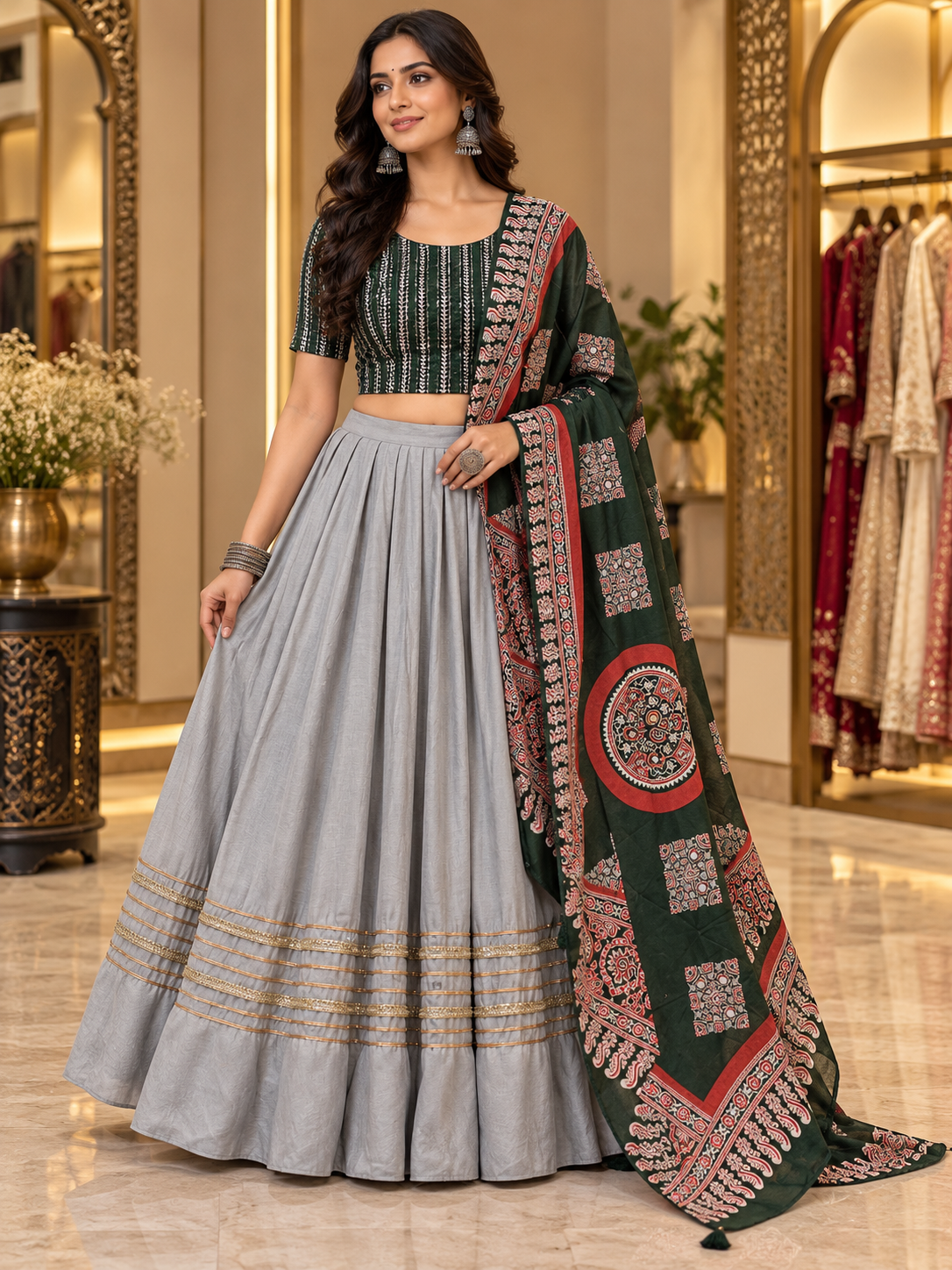 Women's Plus Size Mix-and-Match Garba Set - Women - Chaniya Choli - Anandi Fashions