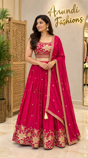 Women's Pink Designer Lehenga Set