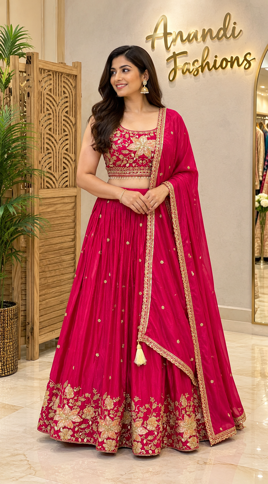 Women's Pink Designer Lehenga Set
