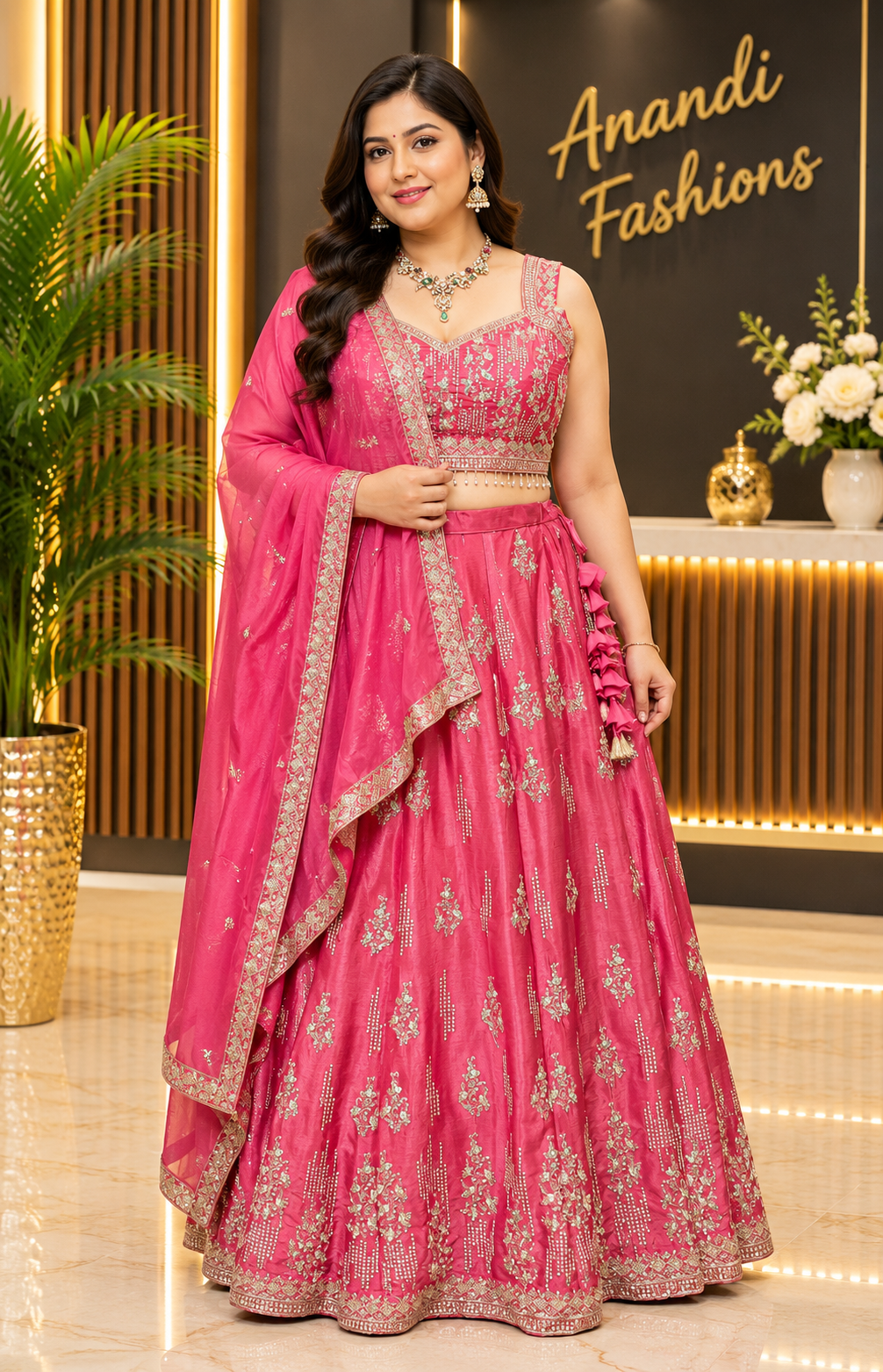 Women’s Pastel Pink Lehenga Set – Plus Size