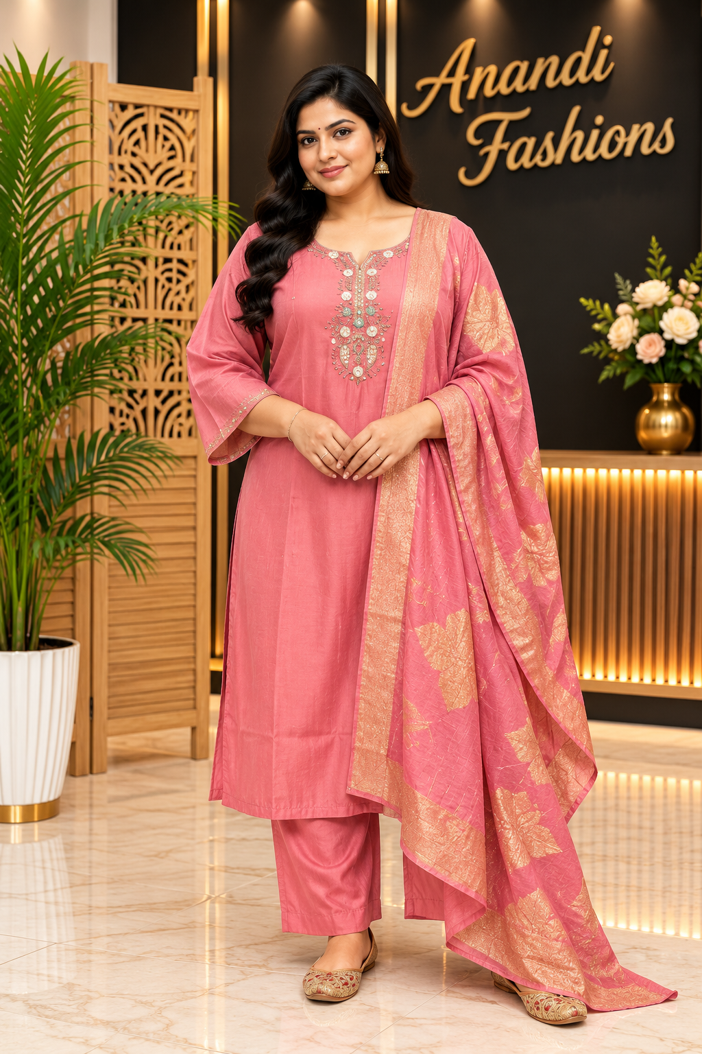 Women’s Shimmery Kurti Set – Plus Size