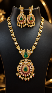 CZ Kundan Necklace Set - Jewelry - Necklace Set - Anandi Fashions