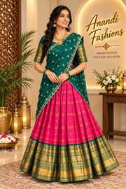 Semi Gadwal Silk Half saree/Lehenga set