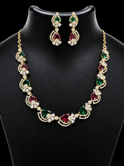 Mehendi Finish Multicolor Necklace Set
