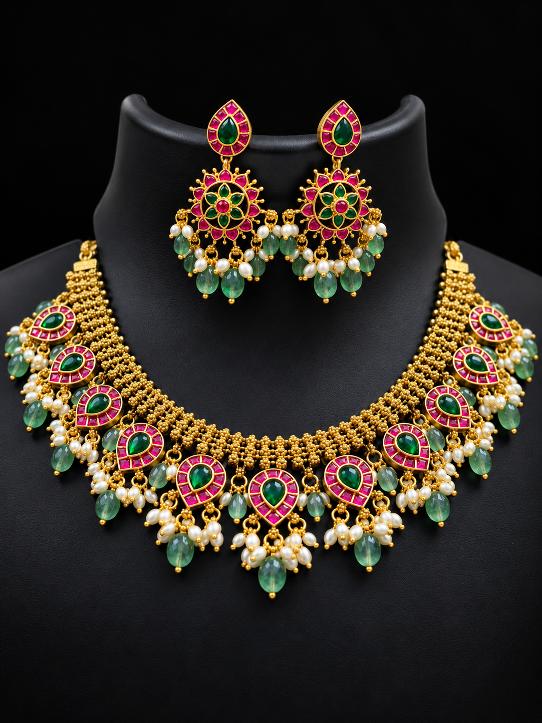 Jadau Kundan Necklace Set - Jewelry - Necklace Set - Anandi Fashions