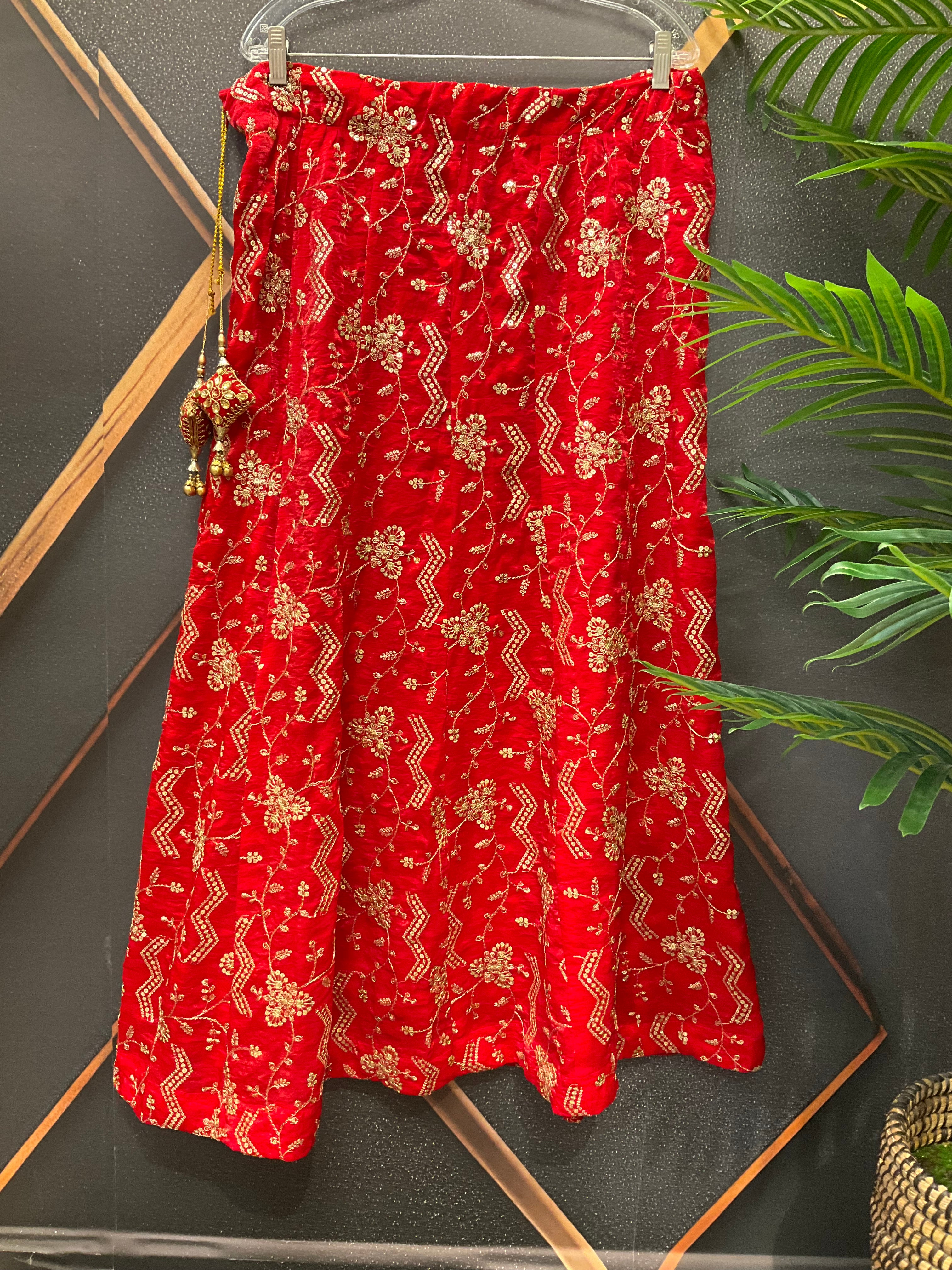 Party Wear Skirt/Lehanga with gold Zari work