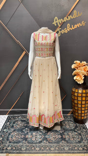 Teenage Girls’’ Beige Georgette Lehenga Set