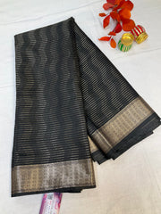 Black Cotton Silk saree