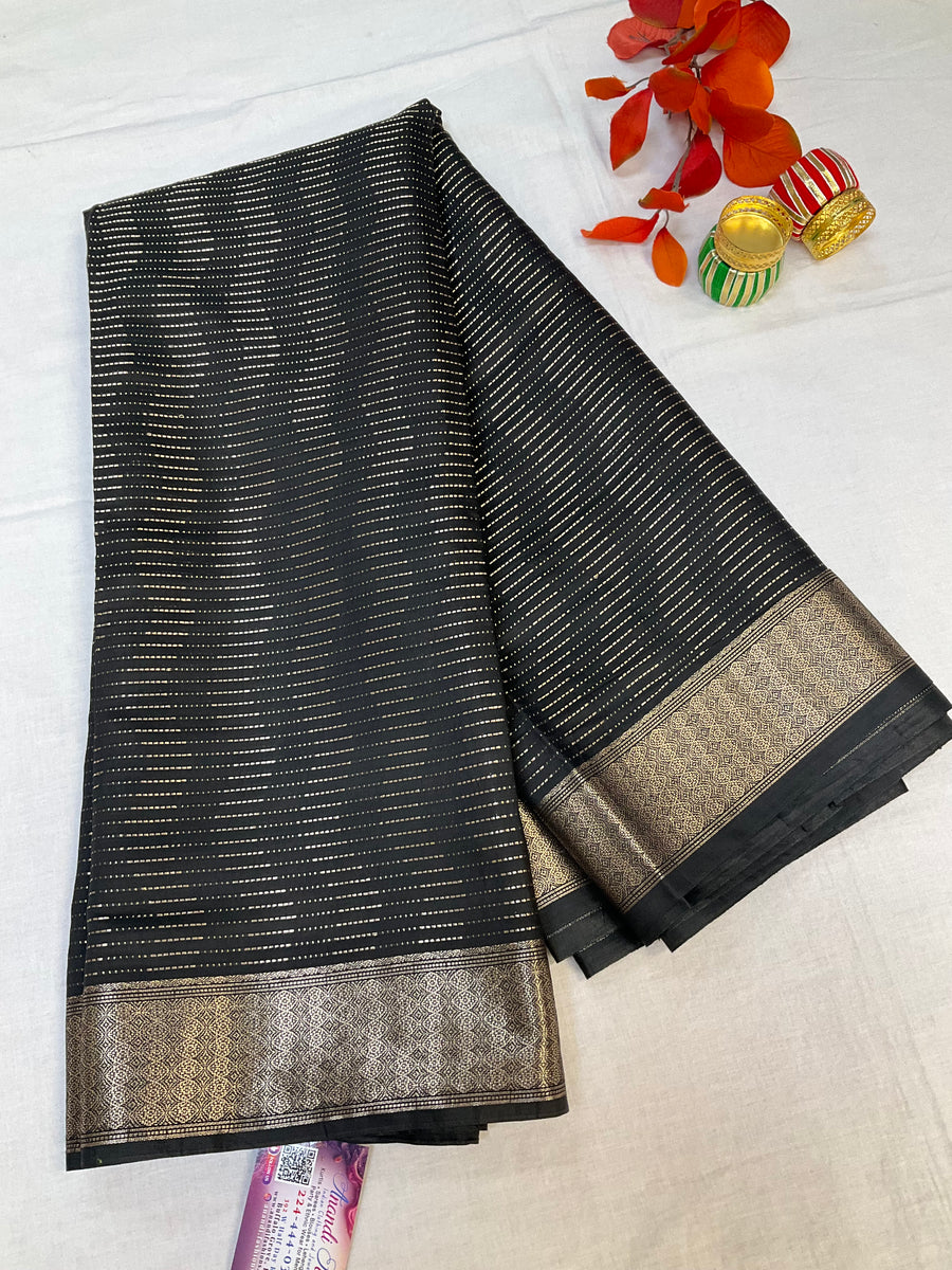 Black Cotton Silk saree