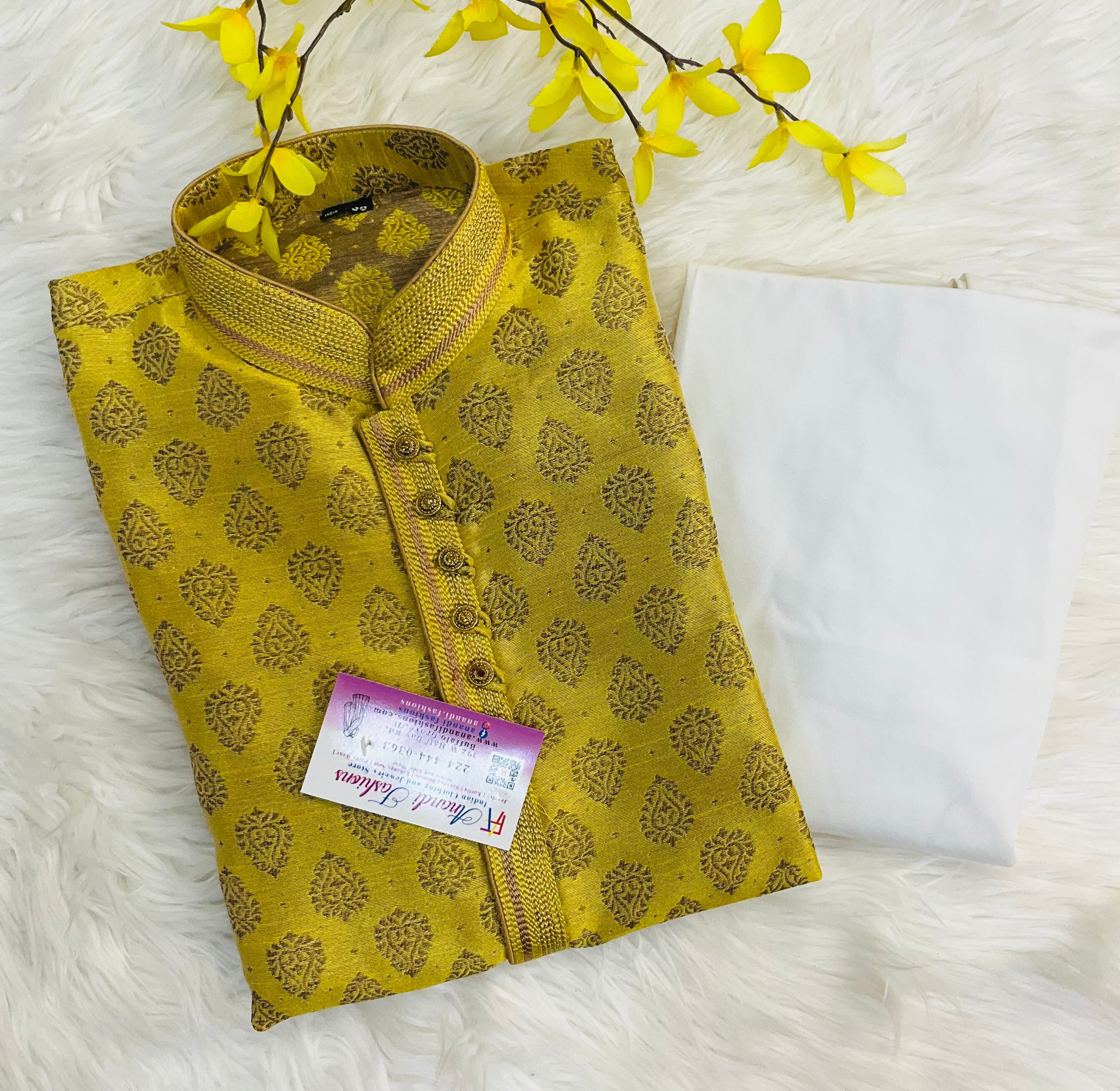 Size 38- Yellow Shade Men’s kurta set