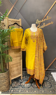 Plus Size Yellow Party Wear kurti set