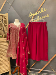 /Indian Xxl Pink Georgette Sharara Set