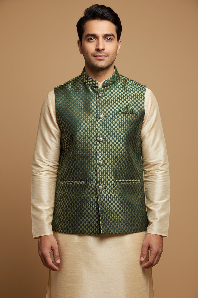 Dark Green Mens Wear vest