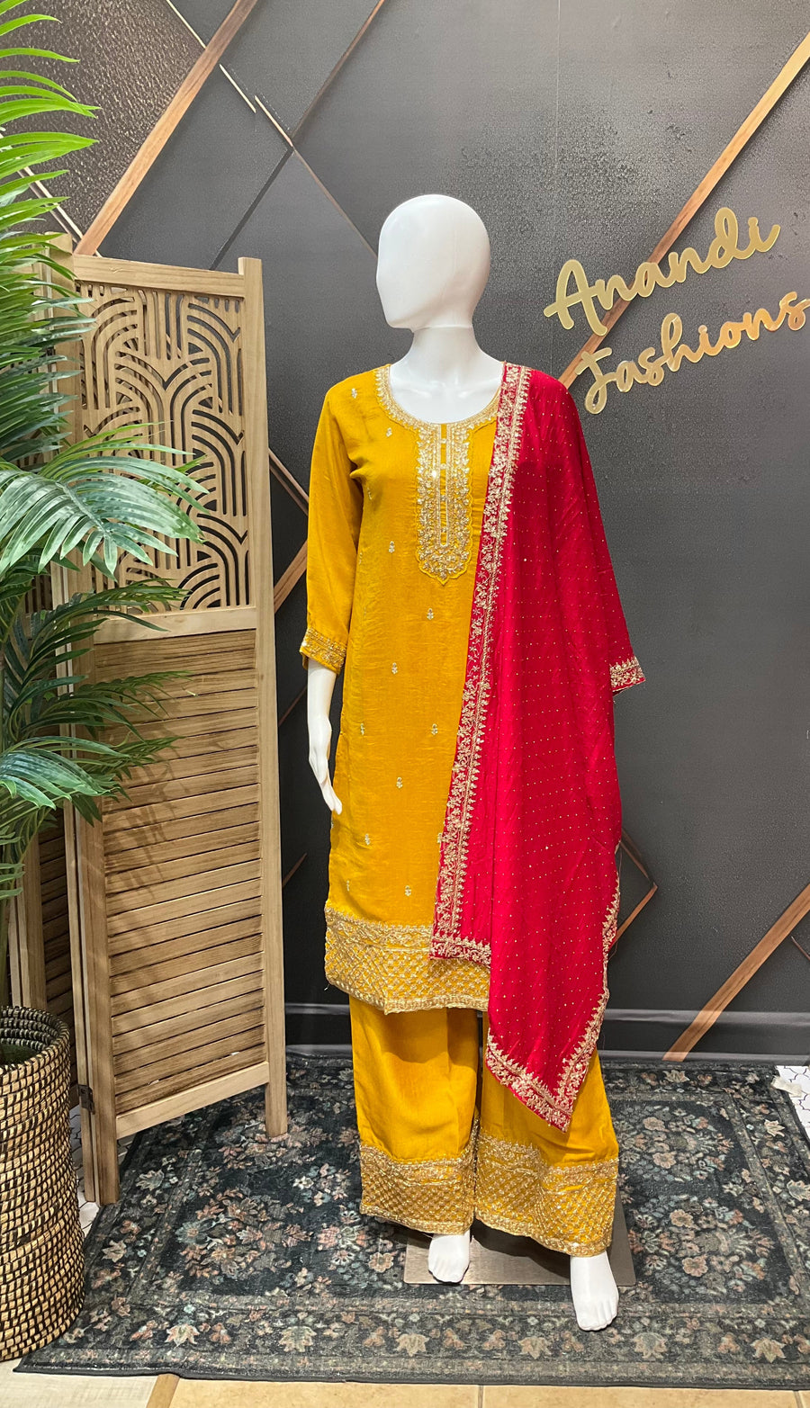 Yellow Party Wear Palazzo set