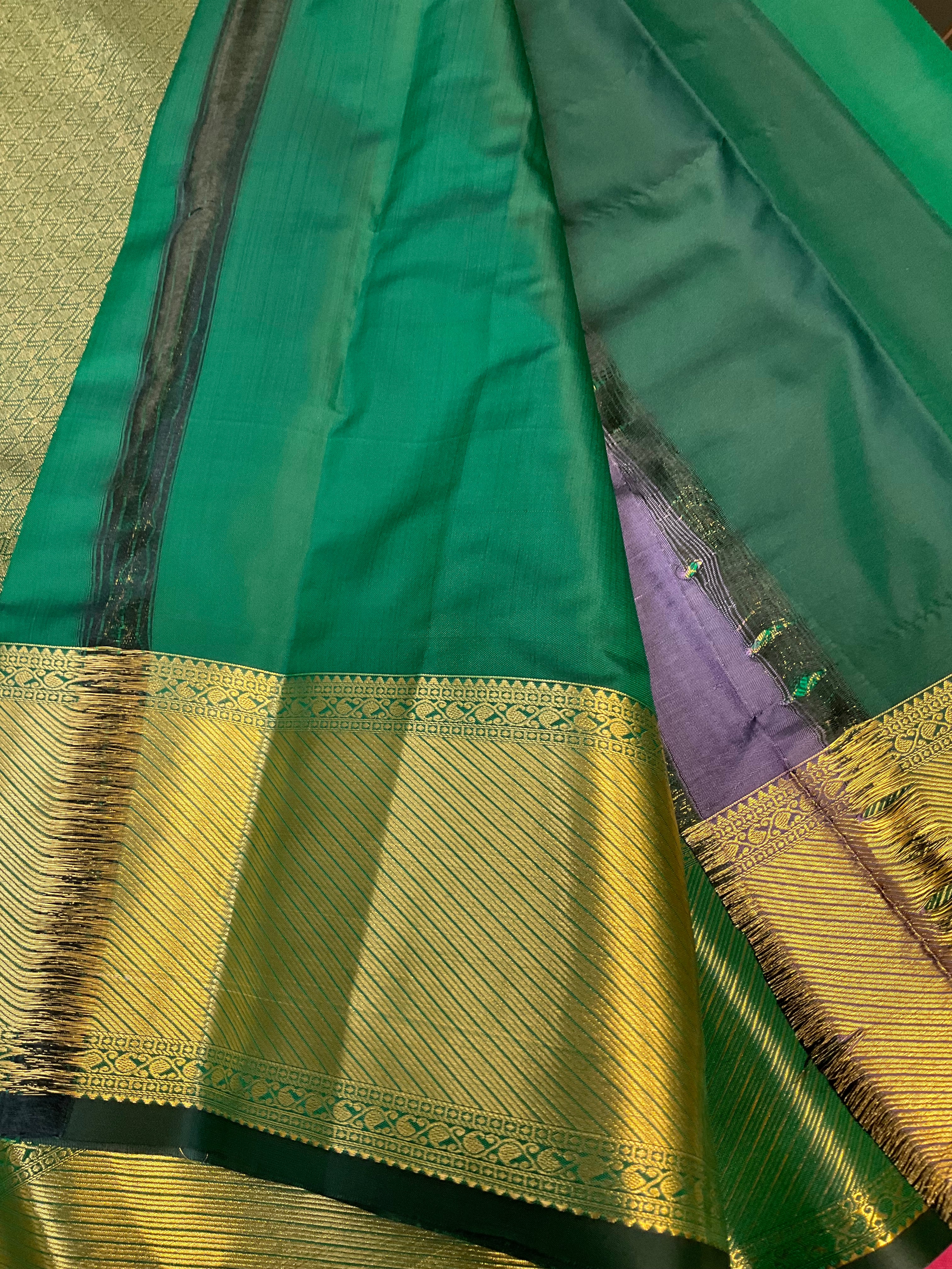 Green Semi Silk Kanjeevaram Saree