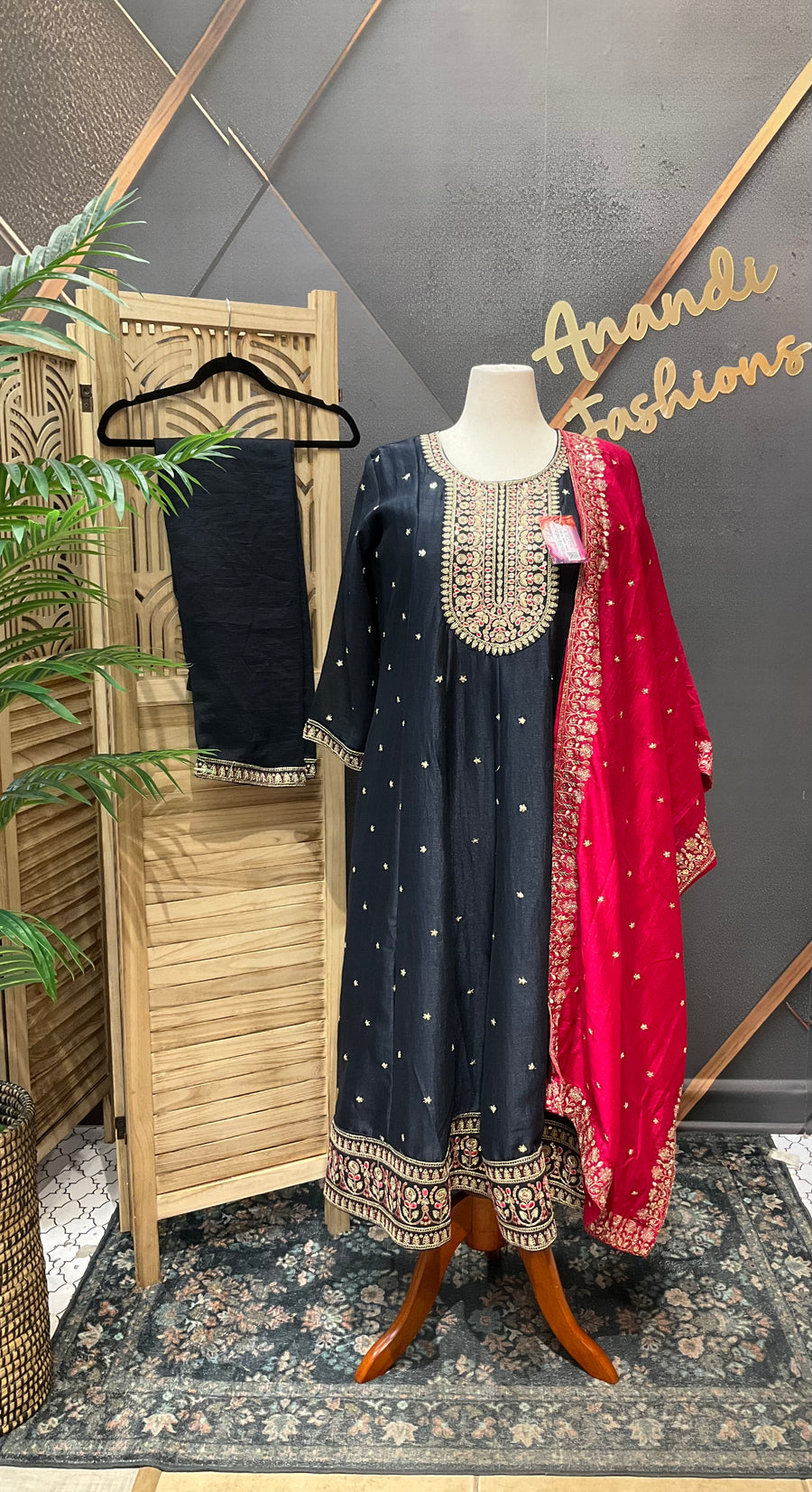 Navy Blue Anarakali Kurti set