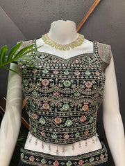 Grey Chiffon Party Wear Lehenga Set Size 40-42
