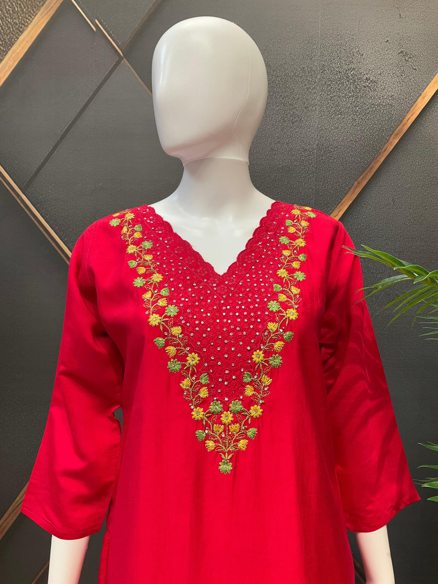 Pink -Party Wear Kurti/Chudidhar set