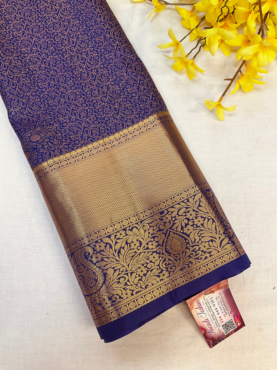 Purple Semi Silk Kanjeevaram Saree