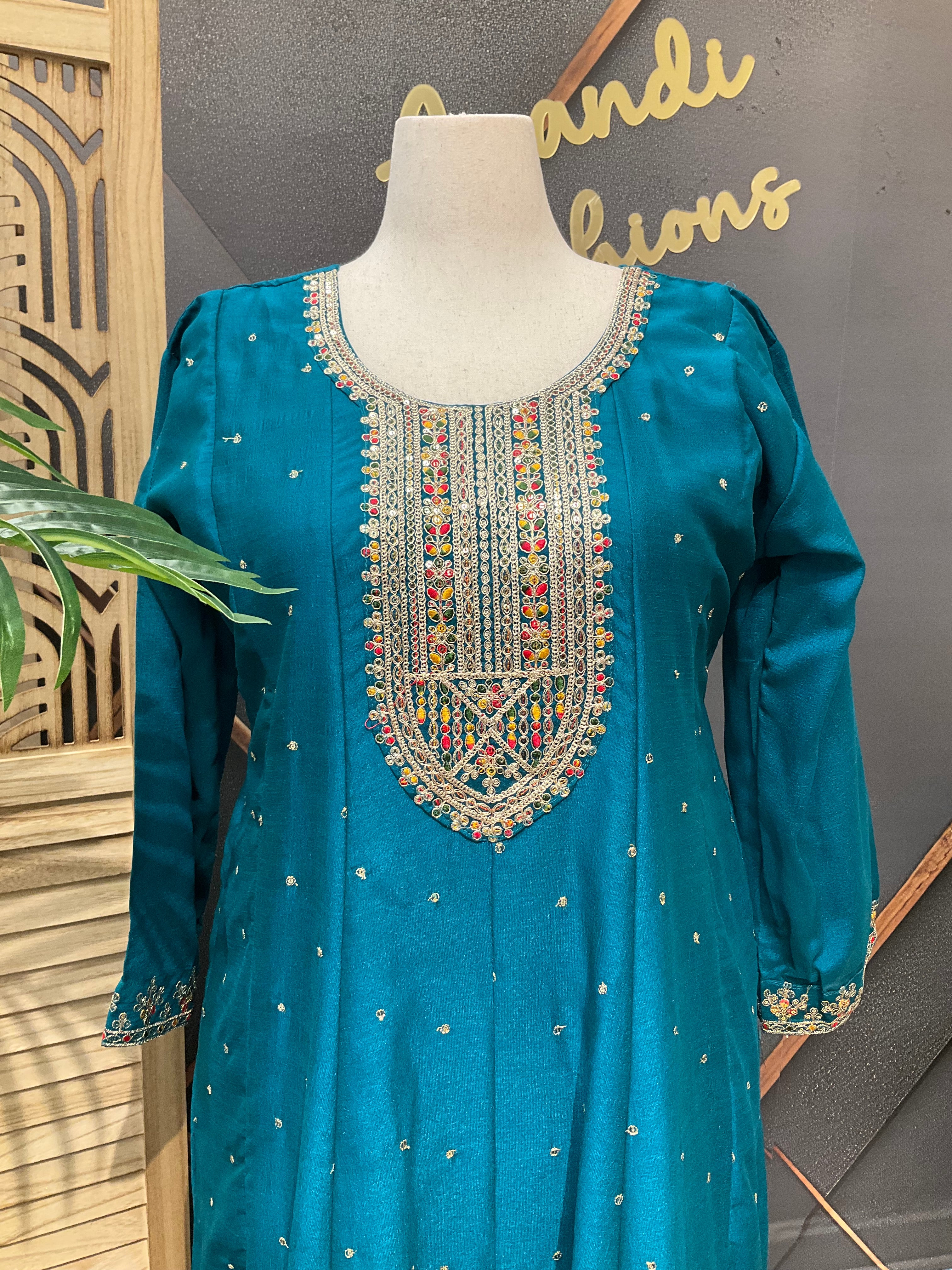 Plus size Party Wear Anarkali Kurti set- Size 46/48