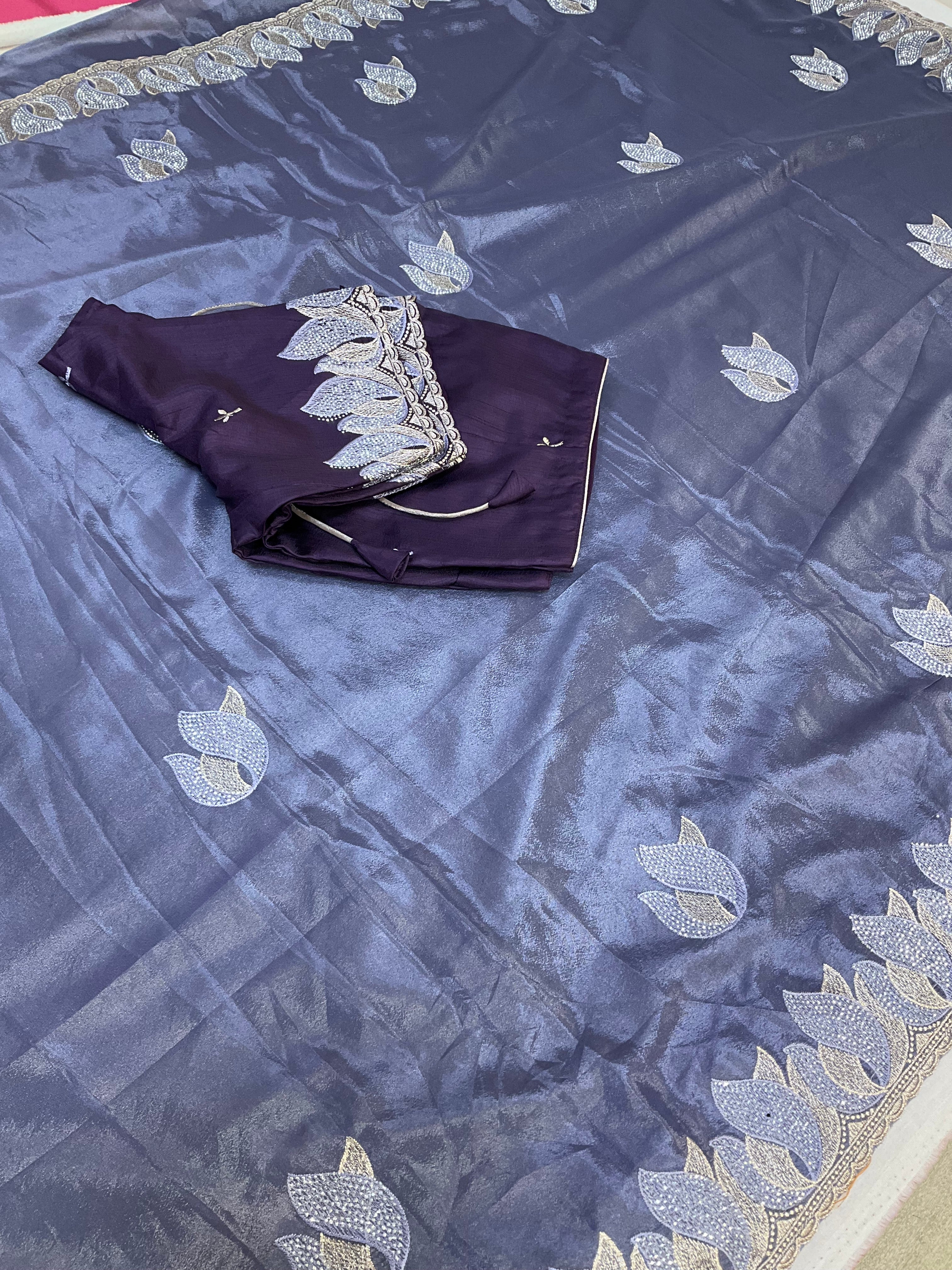 Cocktail Party Wear Sarees with Blouses- Fall pico done