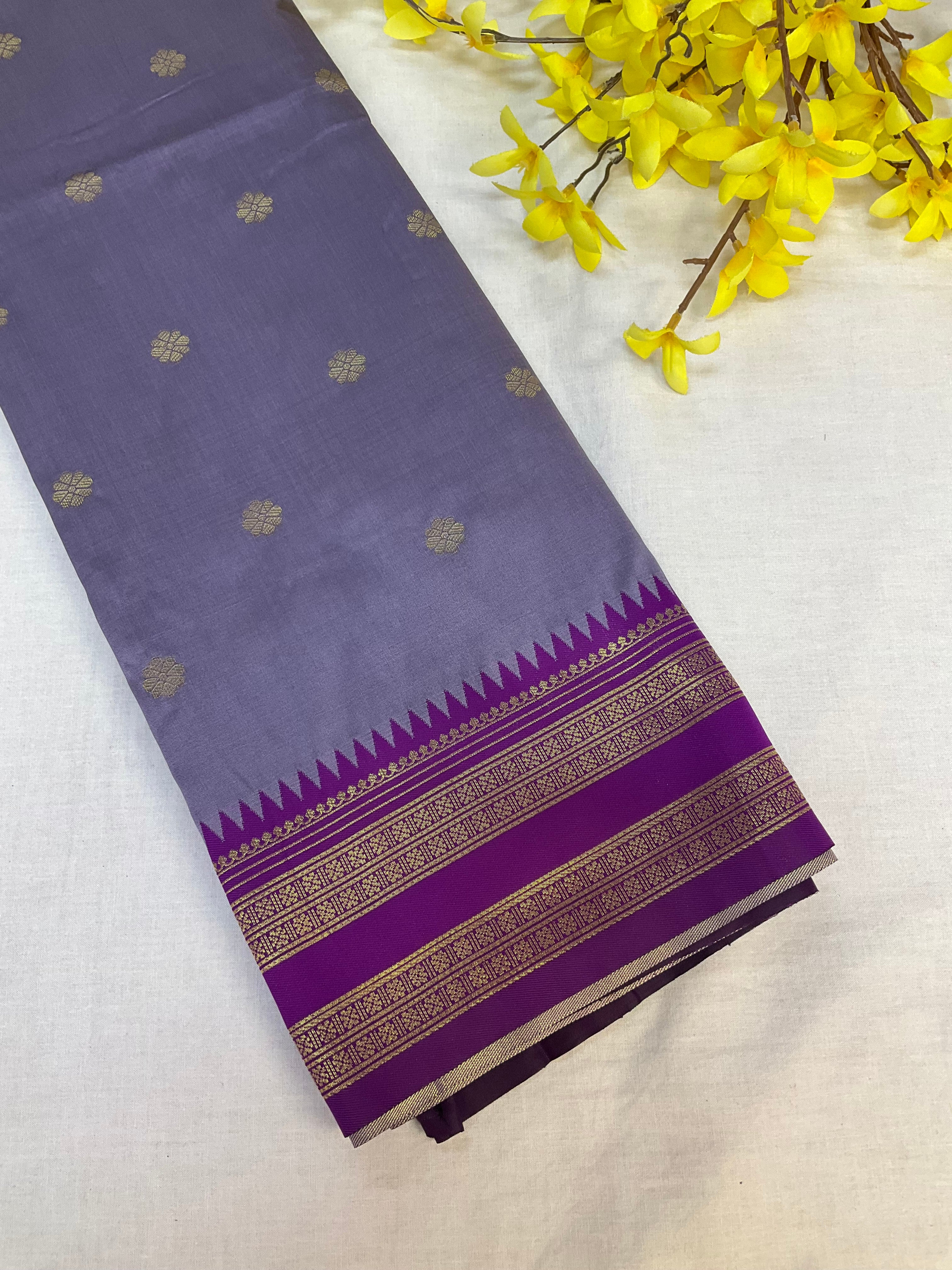 Semi Silk Lavender Color Saree