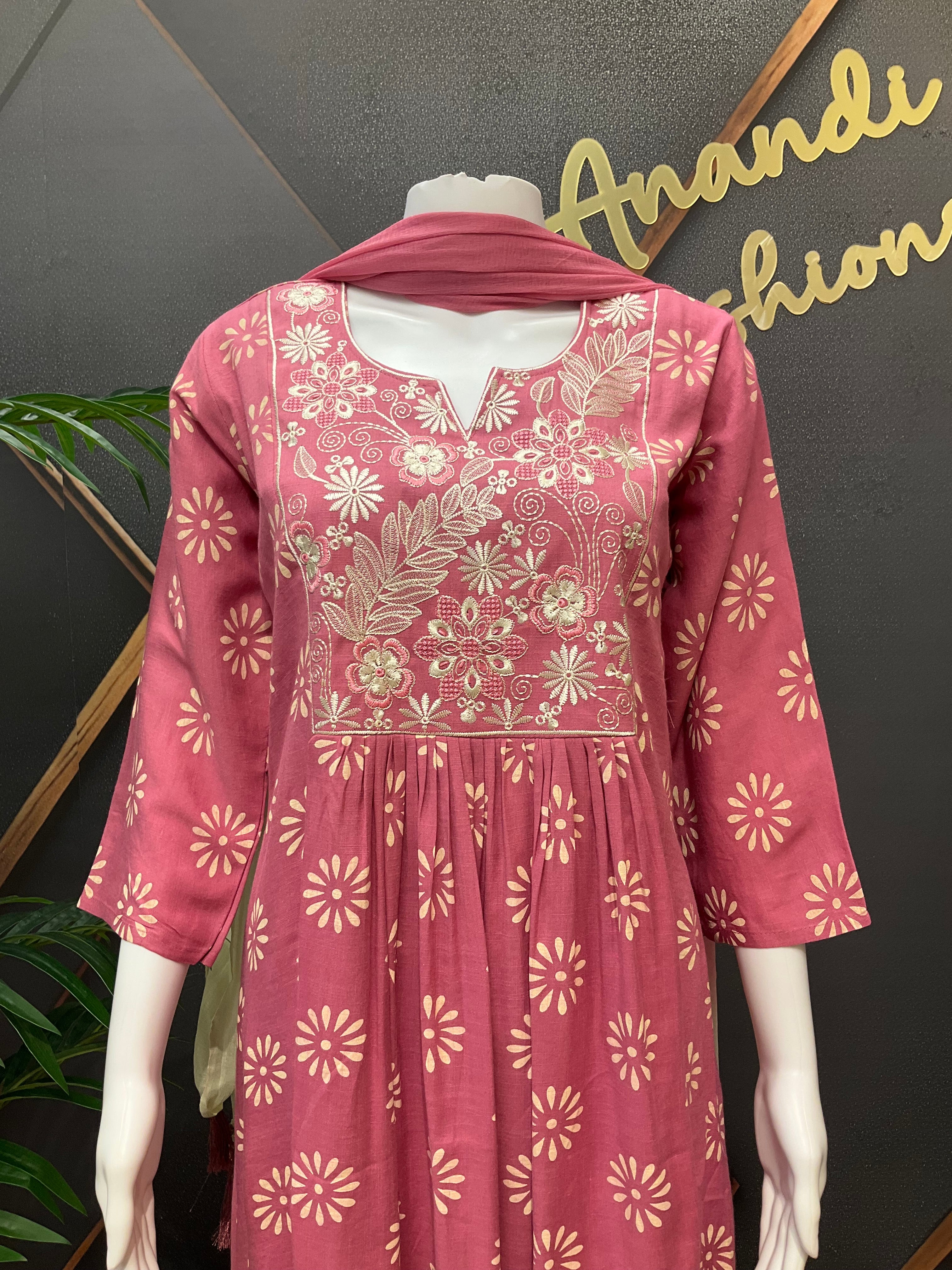 Pink Kurti set - Size 38