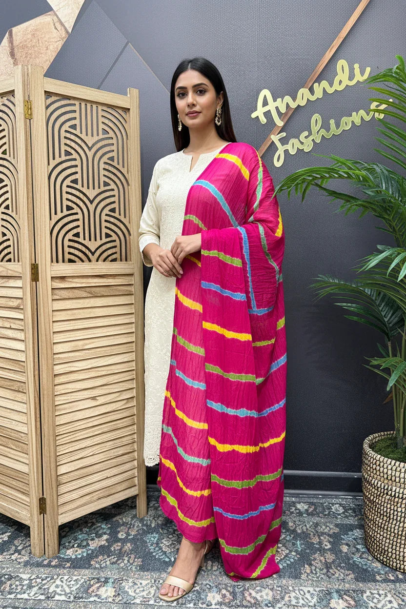 Colorful Leheriya Dupatta - Anandi Fashions