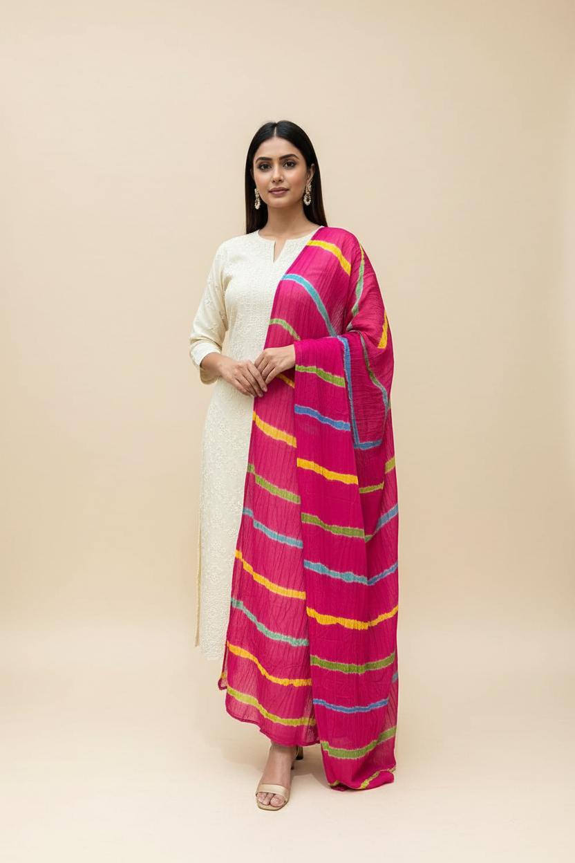 Colorful Leheriya Dupatta - Anandi Fashions