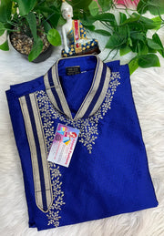Men’s Plus Size Color Neck Kurta Set