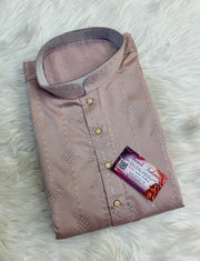 Light Onion Pink Mens Silk kurta set