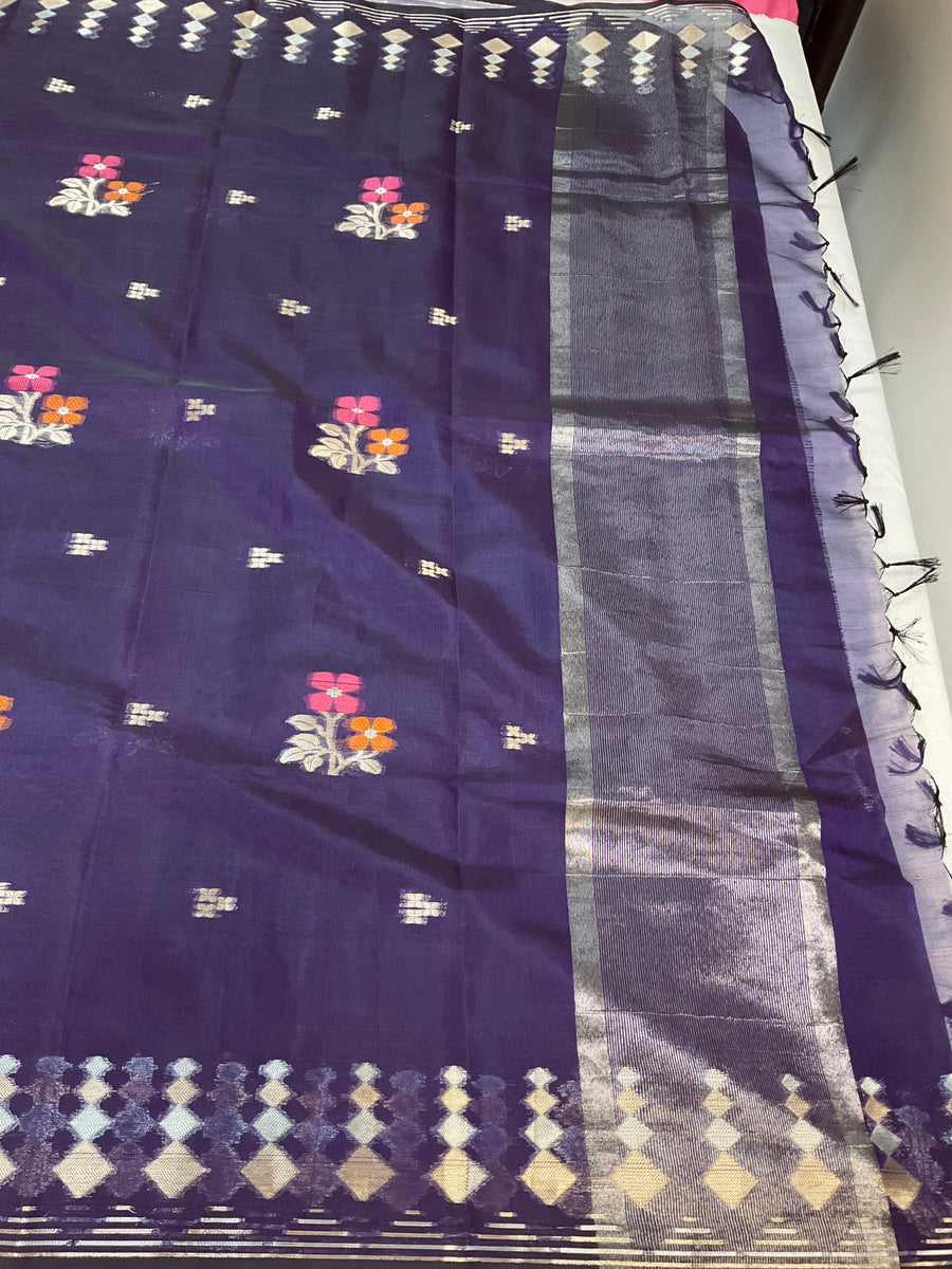 Purple Silk Organza Saree