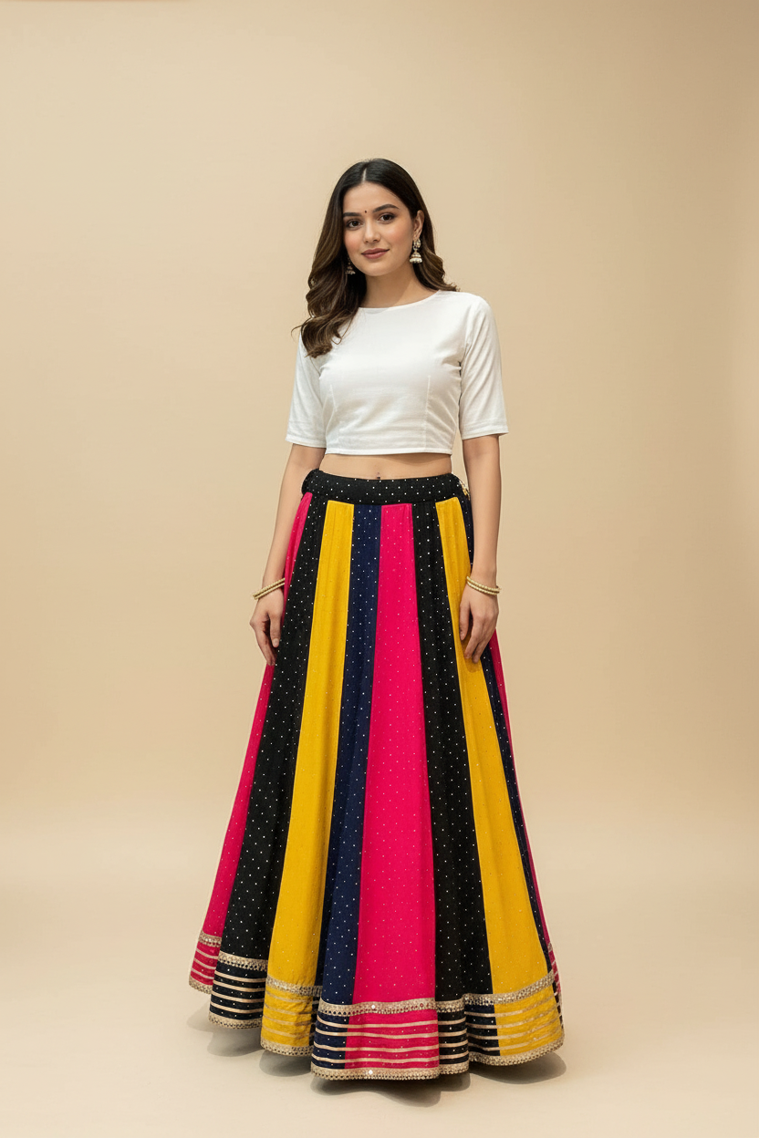 Pure Cotton Multicolor Skirt