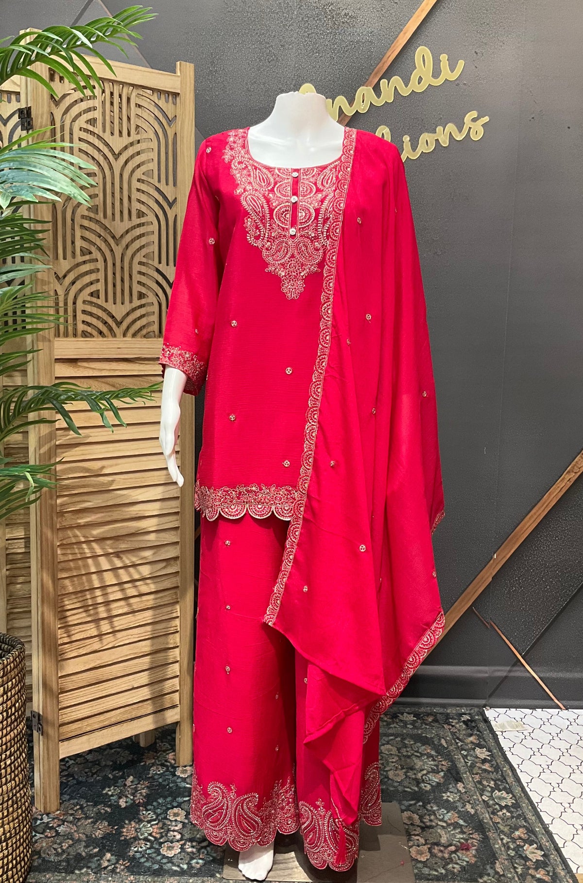 Size 44- Pink - Party Wear Palazzo Sets