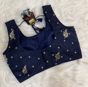 Navy Blue Crepe Silk Blouse