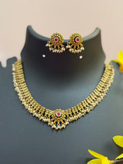 Antique Finish Guttapusalu Necklace Set